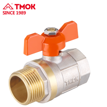 Female*Male thread 1/2" brass ball valve nickel plated brass ball valve